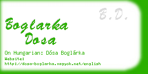 boglarka dosa business card